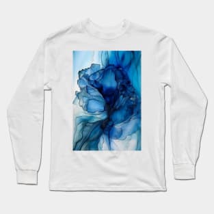 Blueberry Flame - Abstract Alcohol Ink Art Long Sleeve T-Shirt